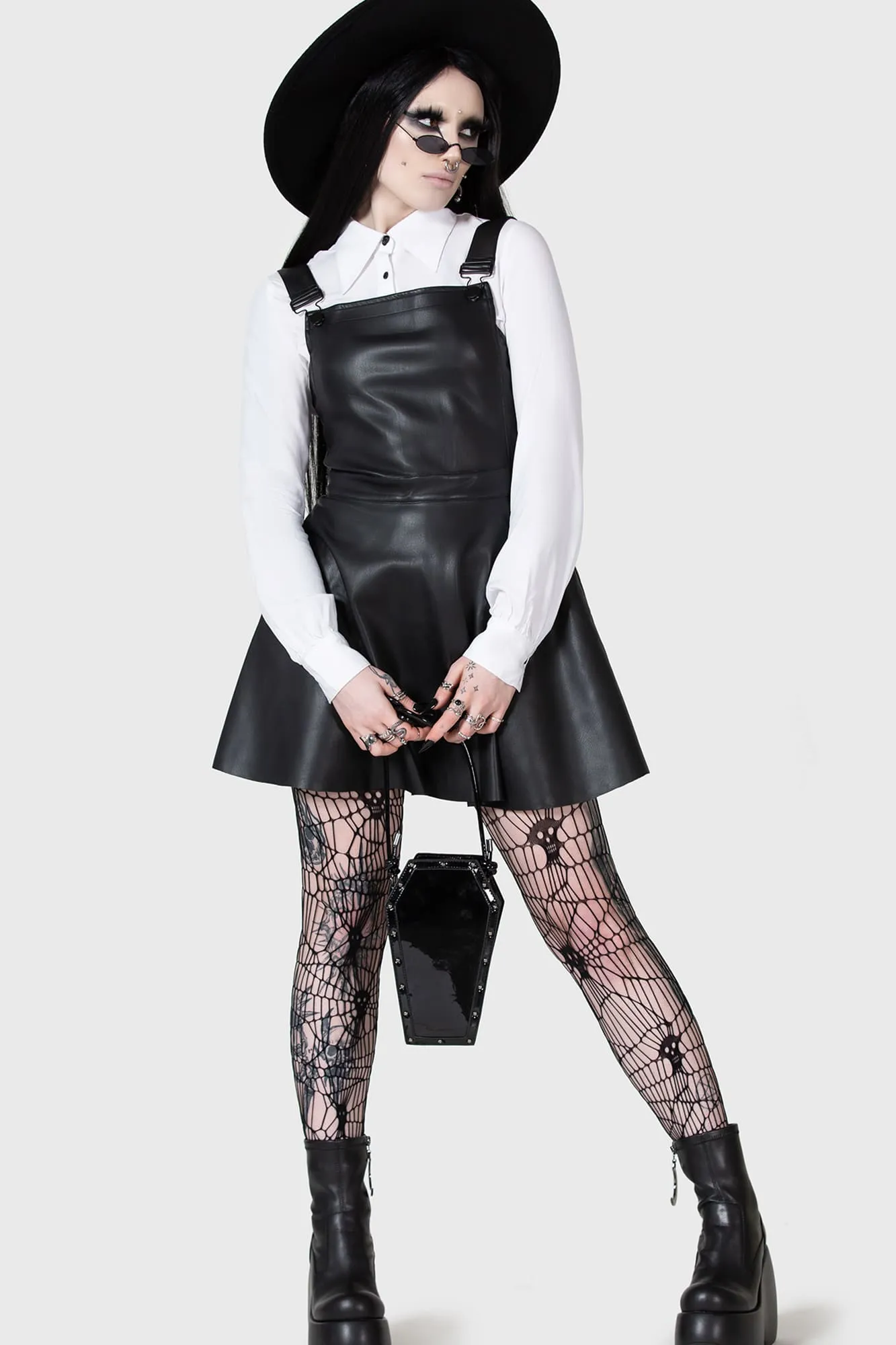 Shiny surface Rooftop-Event Neve Pinafore Dress