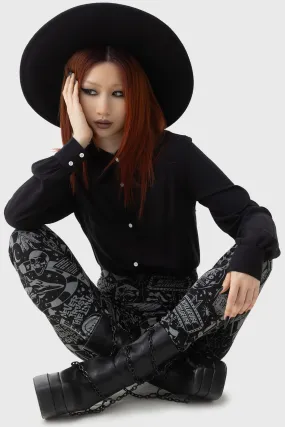Never Trust The Living Leggings Tagless label Petite Size Skin Friendly
