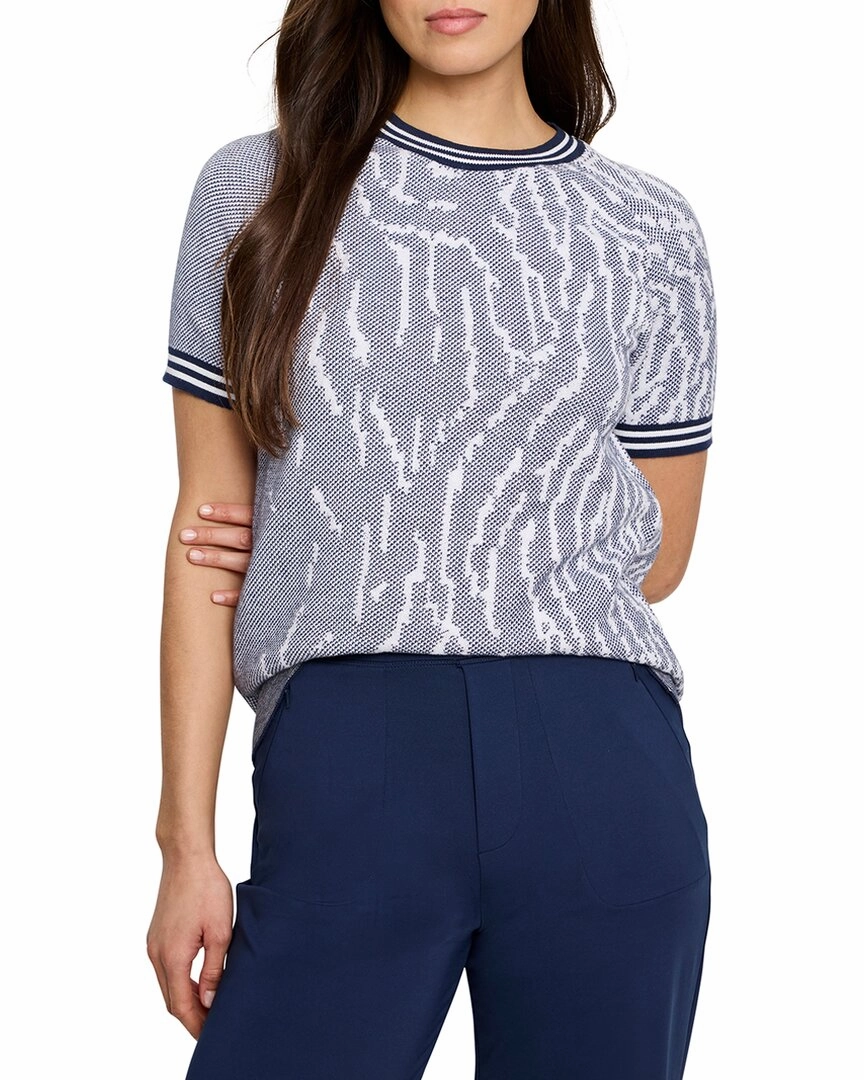 NIC ZOE Demi Jacquard Sweater T-Shirt Seamless Construction Design