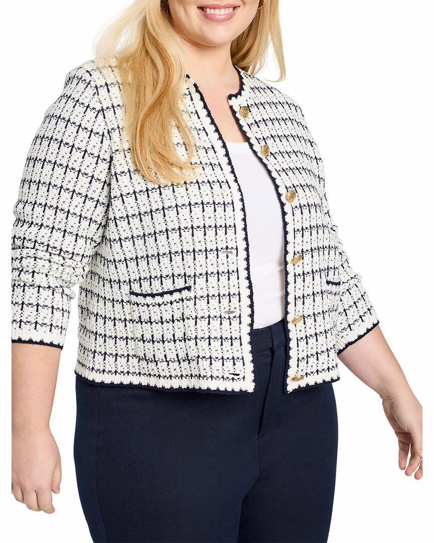 NIC ZOE Plus Mixed Up Sweater Jacket Cozy Essential