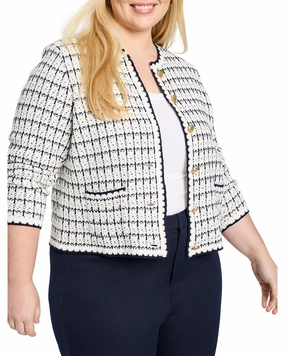 NIC ZOE Plus Mixed Up Sweater Jacket Cozy Essential