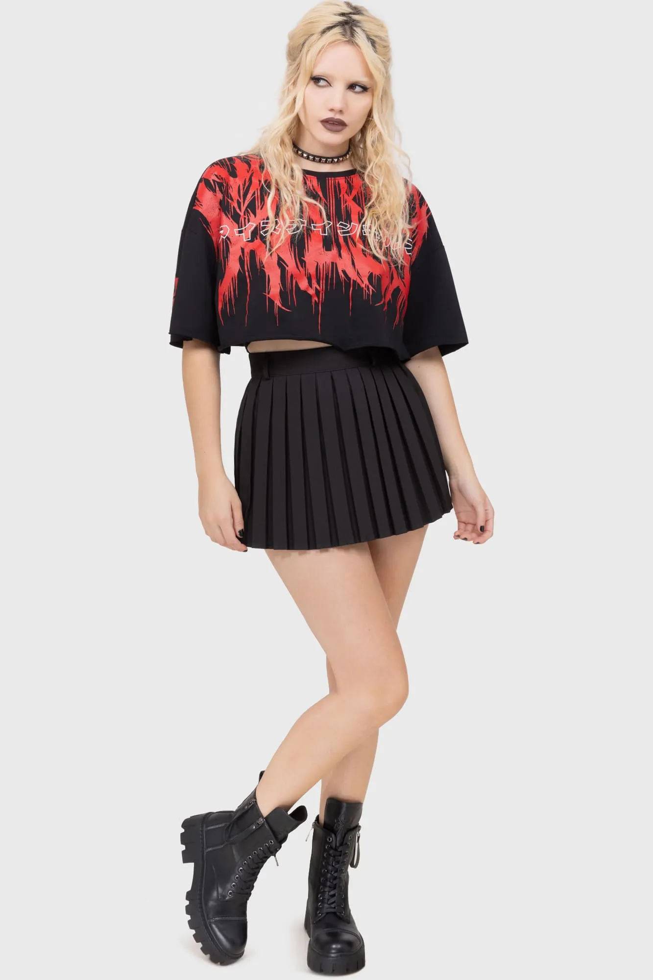 Pastel tone Light Mood Nightshade's Curse Mini Skirt [BLACK]