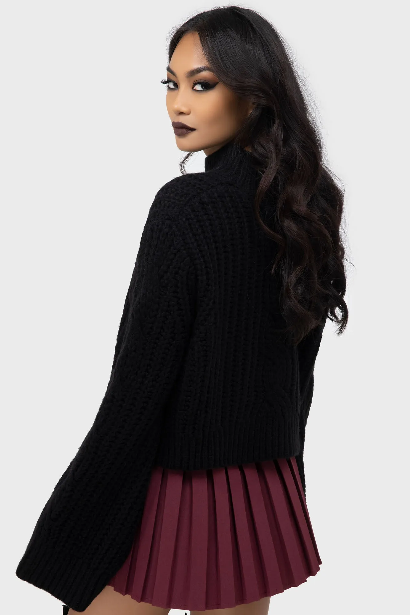 Nightshade's Curse Mini Skirt [DARK RED] High Rise
