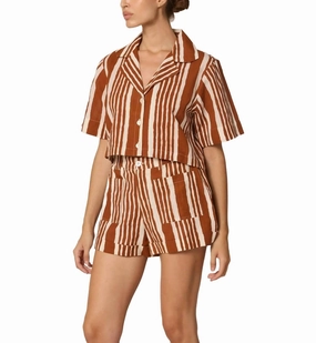 Niko Shorts In Vecchio Stripe suede look Chafe Resistant Edges