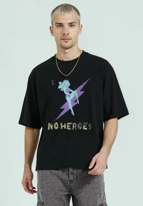 sports performance Simple Chic NO HEROES CROP T-SHIRT BLACK