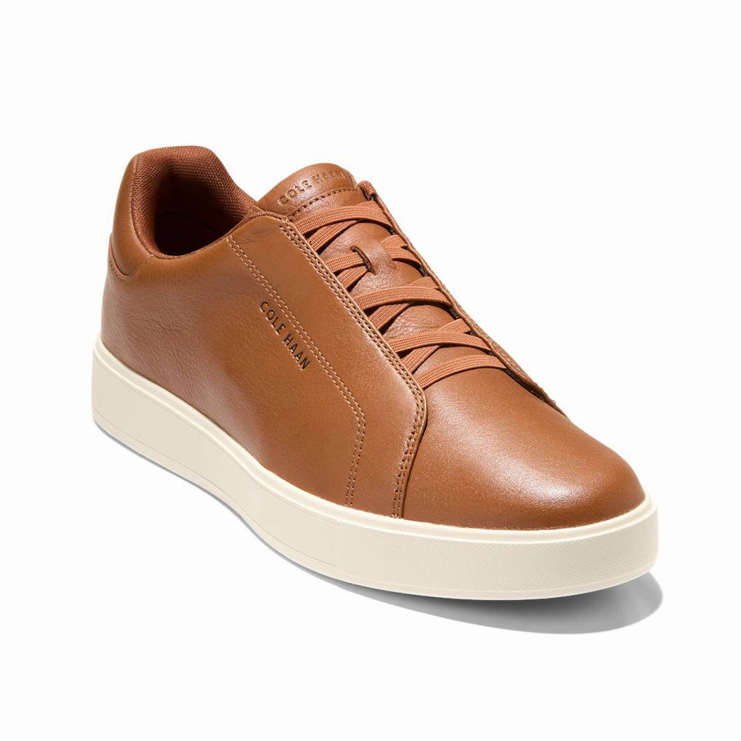 Mens Cole Haan Grandpro Luxe Slip-On Sneaker in British Tan/Ivory Meal Go Lightweight Upper