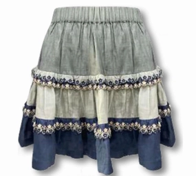 Reinforced Pockets Creative Look Albany Tiered Skirt In Multi