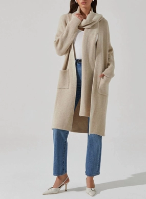 Functional Wear Timeless Appeal Noemi Ribbed Cardigan In Beige