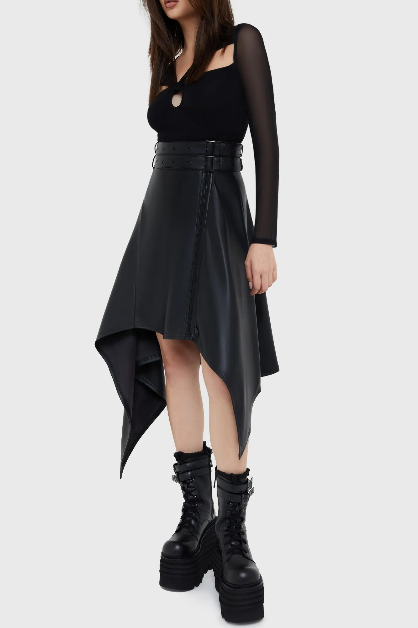 Noir Ruin Skirt Waist Defining Cruise Attire