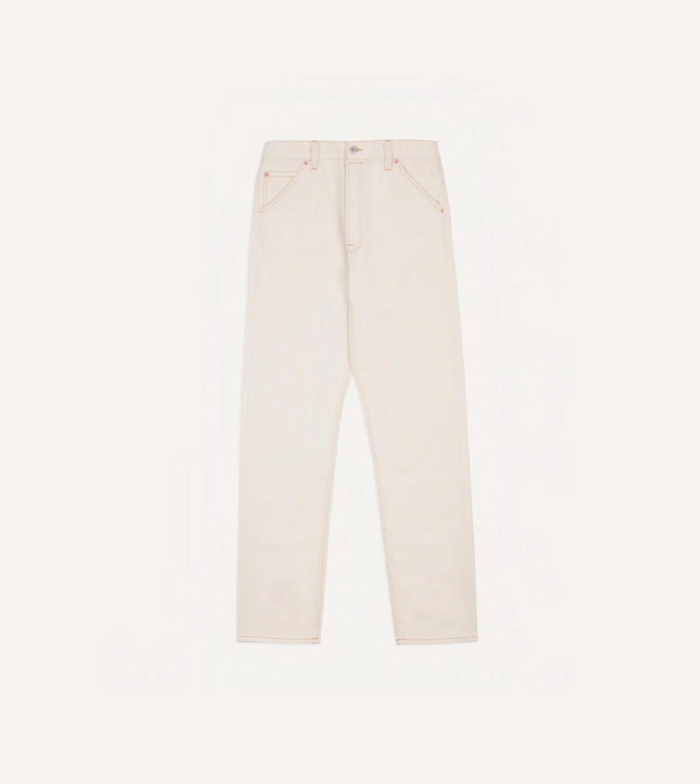 Easy Movement WaterRepellentCoating Ecru 13.2oz Denim Five-Pocket Jeans