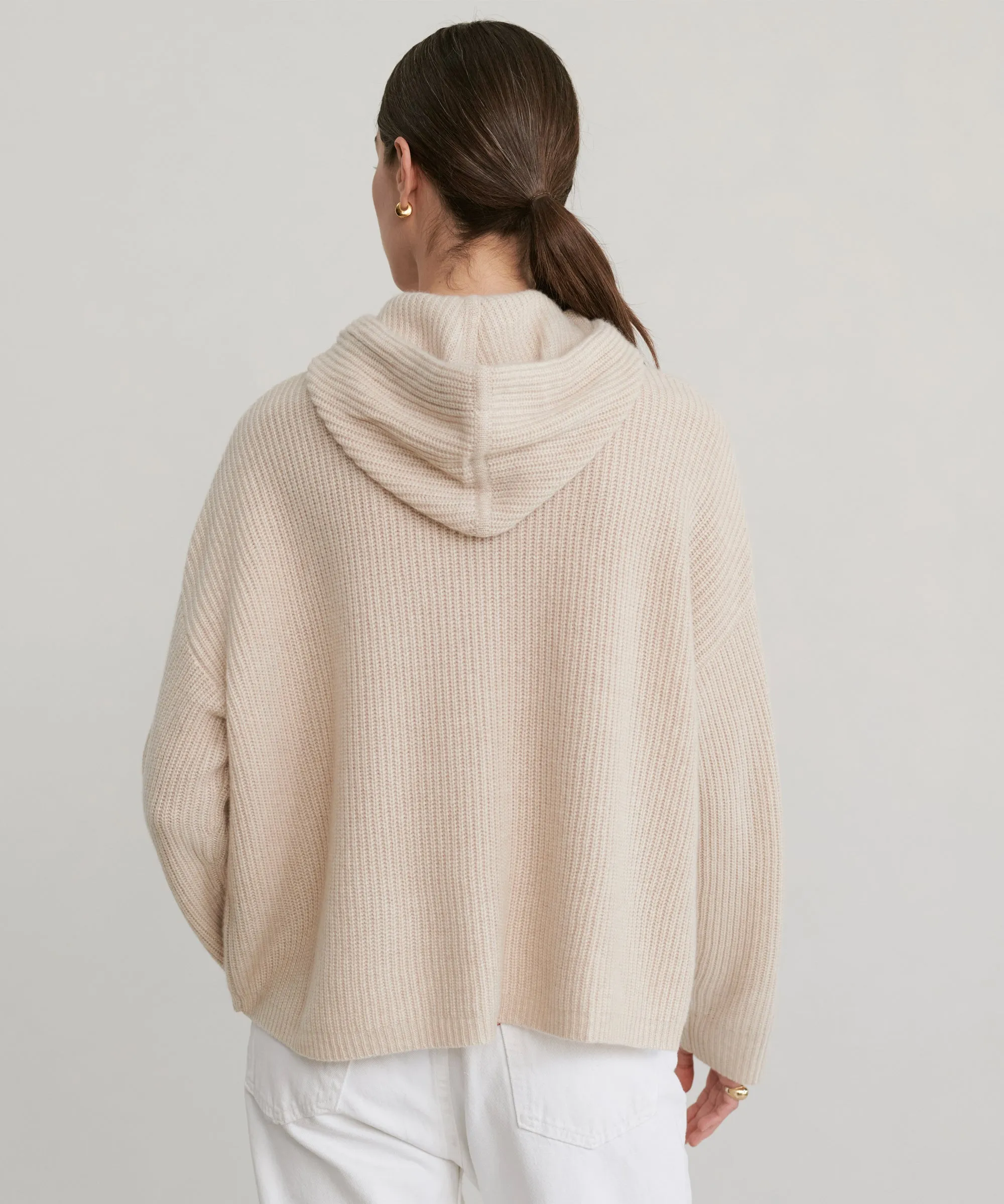 Cashmere Fisherman Hoodie windy days