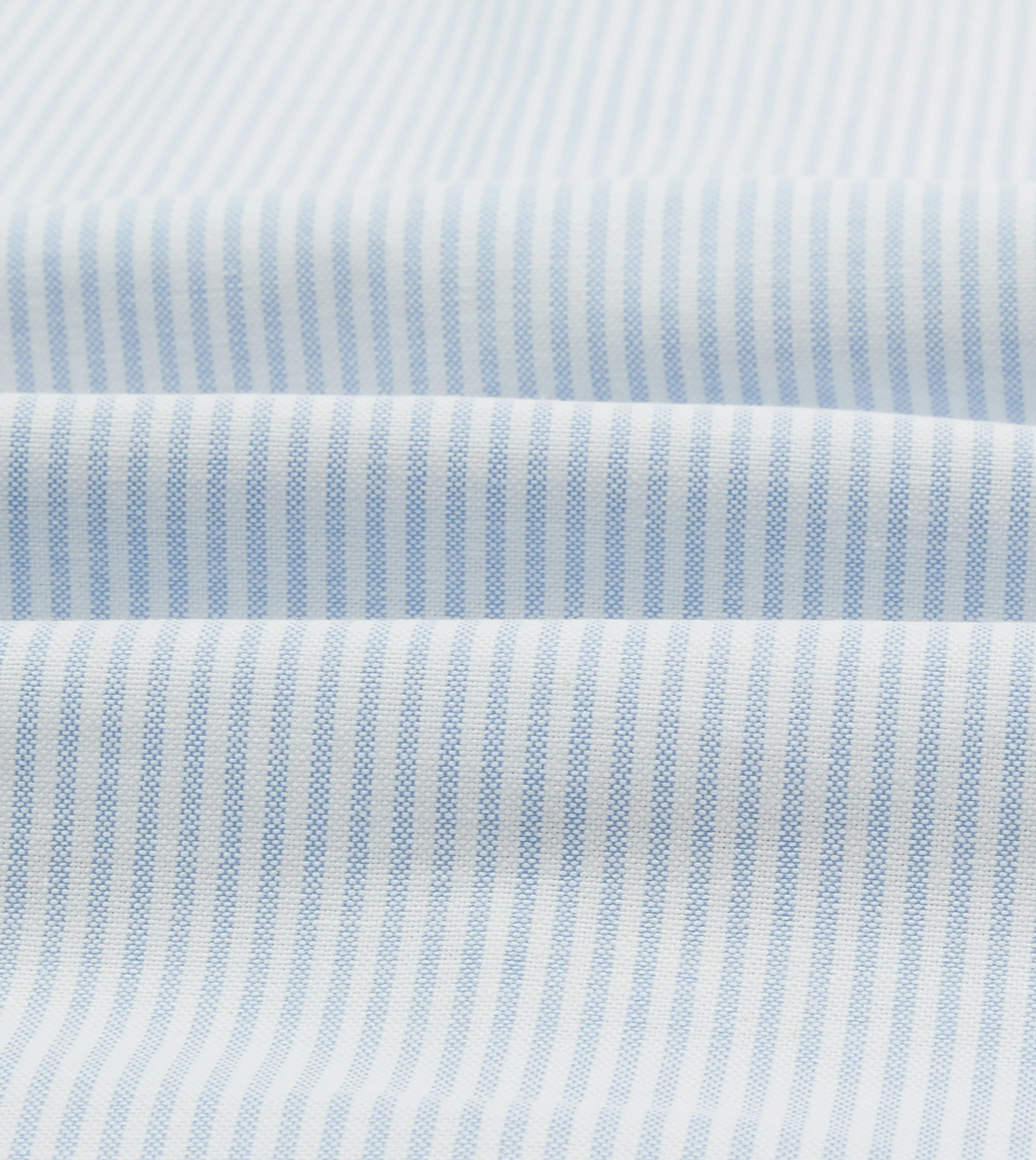 Festive Look Light Blue and White Ticking Stripe Cotton Oxford Cloth Long Point Collar Shirt