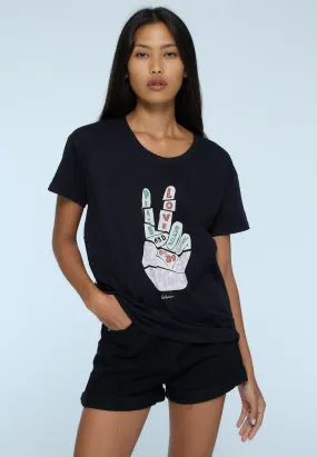 ROCK T-SHIRT PEACE BLACK Casual Comfort Wear High Quality Printing