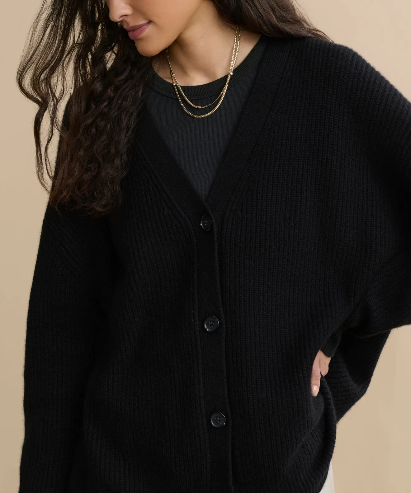 Cashmere Cocoon Cardigan StretchWeave Fabric Sustainable Material