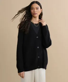 Cashmere Cocoon Cardigan Elastic hem