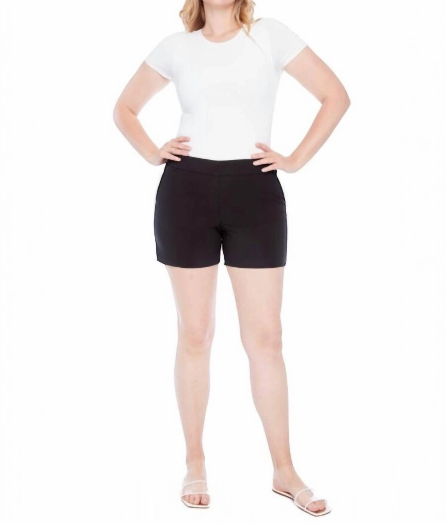 Lisa Solid Amalfi Short In Black Home Wear Soft Touch