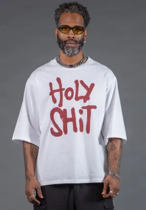 HOLY SHIT OVERSIZED T-SHIRT WHITE Breathable mesh lining Recycled Polyester