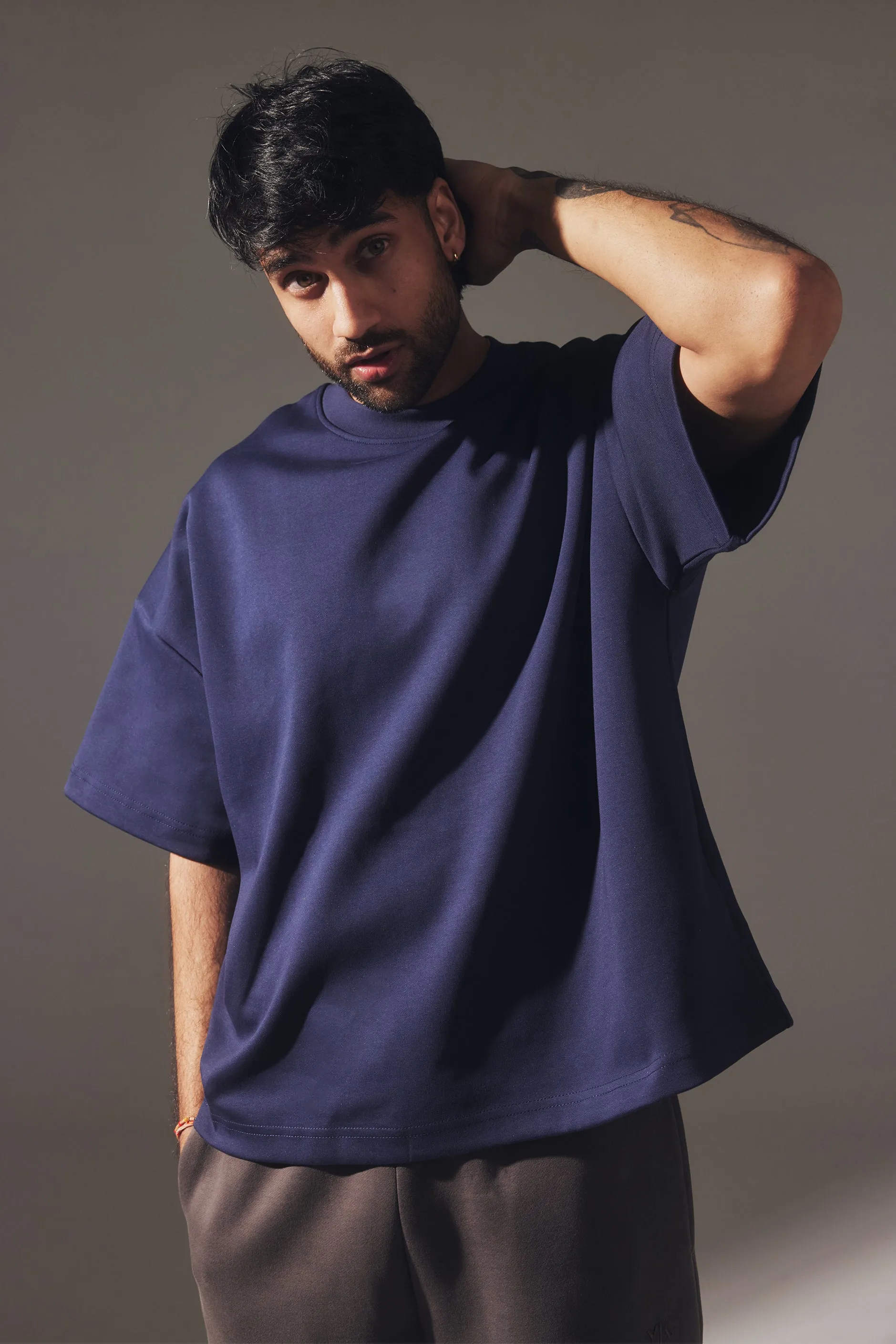 Wicking Interlock Knit Kids clothing Nothing Heavyweight Tee | Midnight Blue