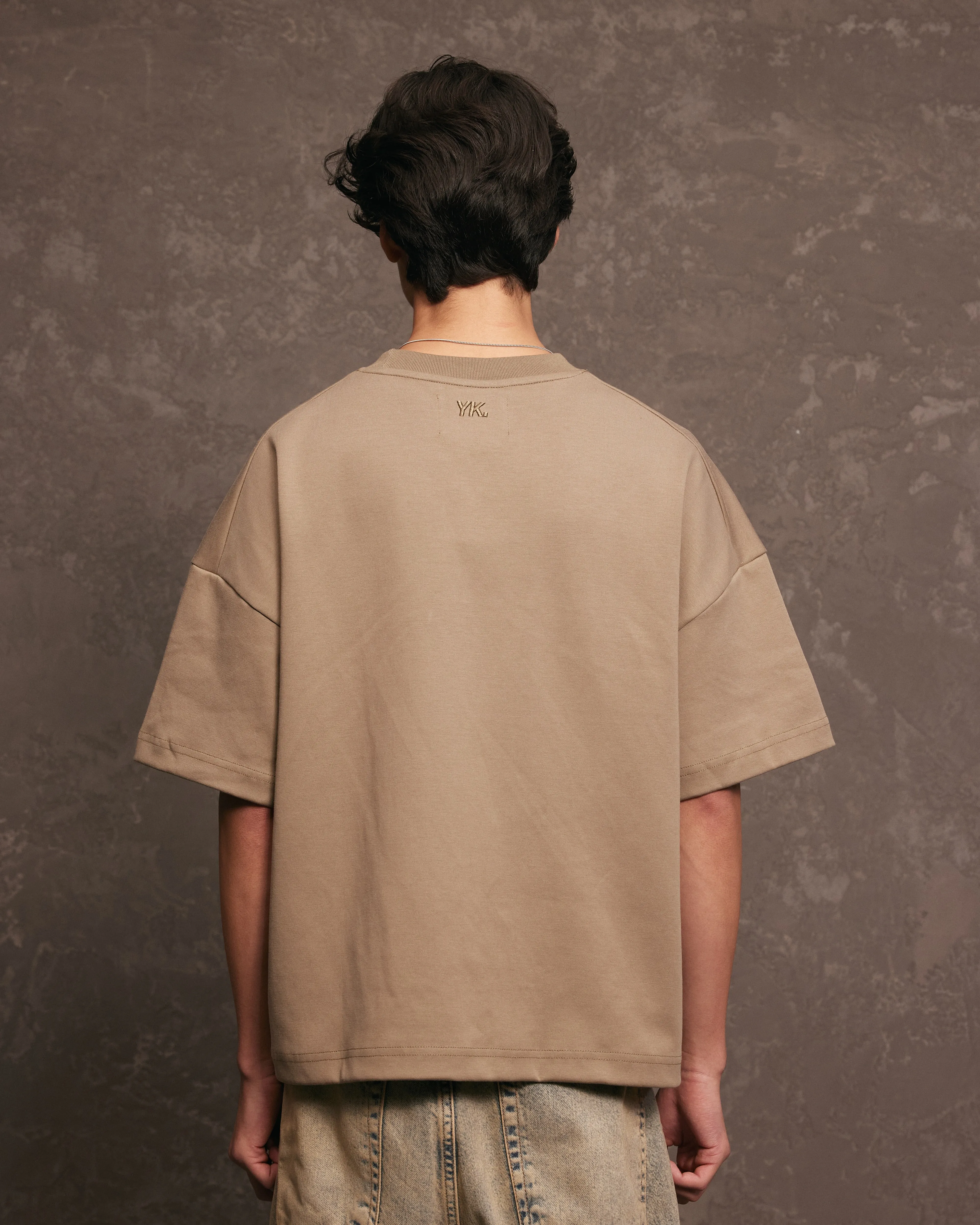 Nothing Heavyweight Tee | Taupe ReinforcedHems Non Toxic Printing