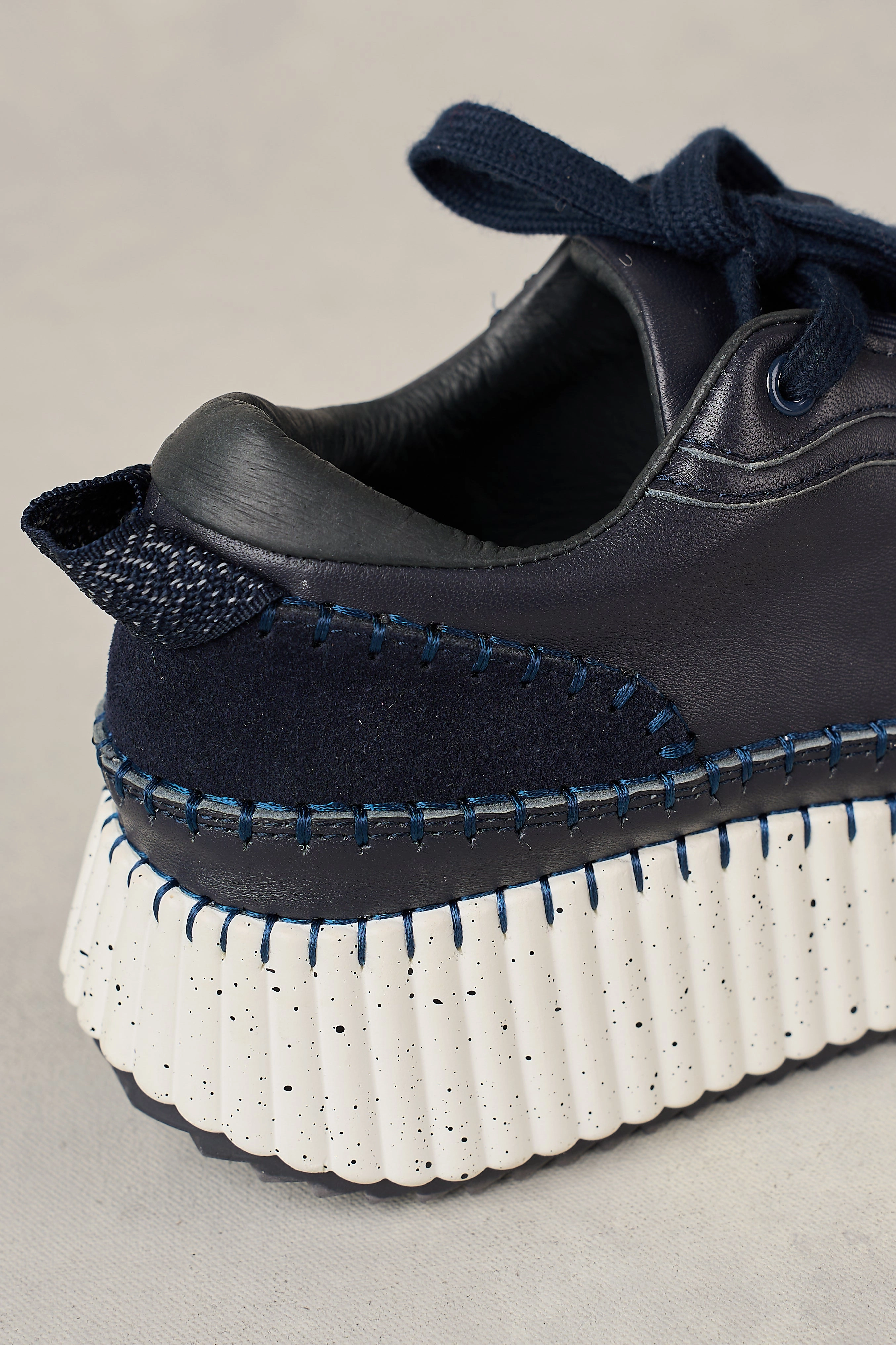 Celine Leather Sneaker - Ink Water Resistant Knit Moisture Wicking Liner
