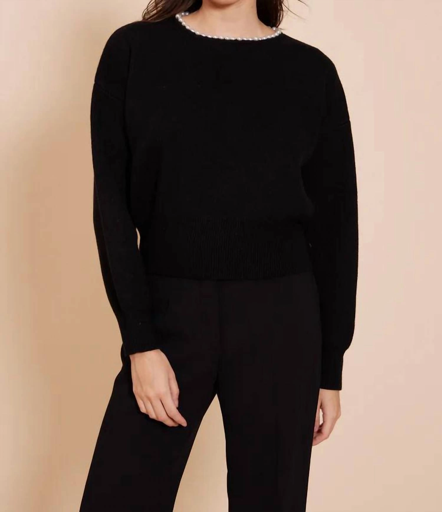 Carota Pearl Sweater In Black Fade Resistant Textiles Thermal Insulation Technology