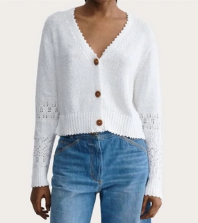 Bio Based Textile Innovation Comfortable Style Olia Cardigan In White