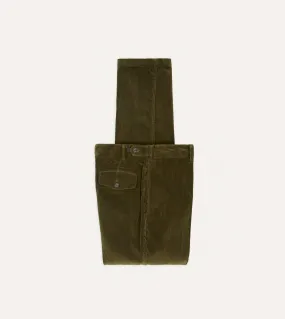 Olive Cotton Corduroy Games Trousers Multi Pocket Configuration
