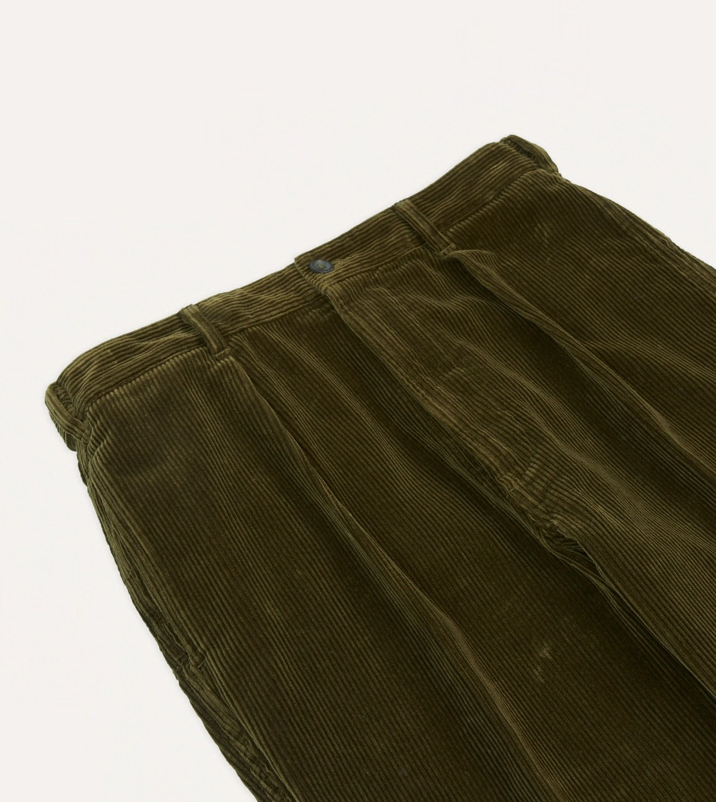 Olive Cotton Corduroy Games Trousers Detachable belt