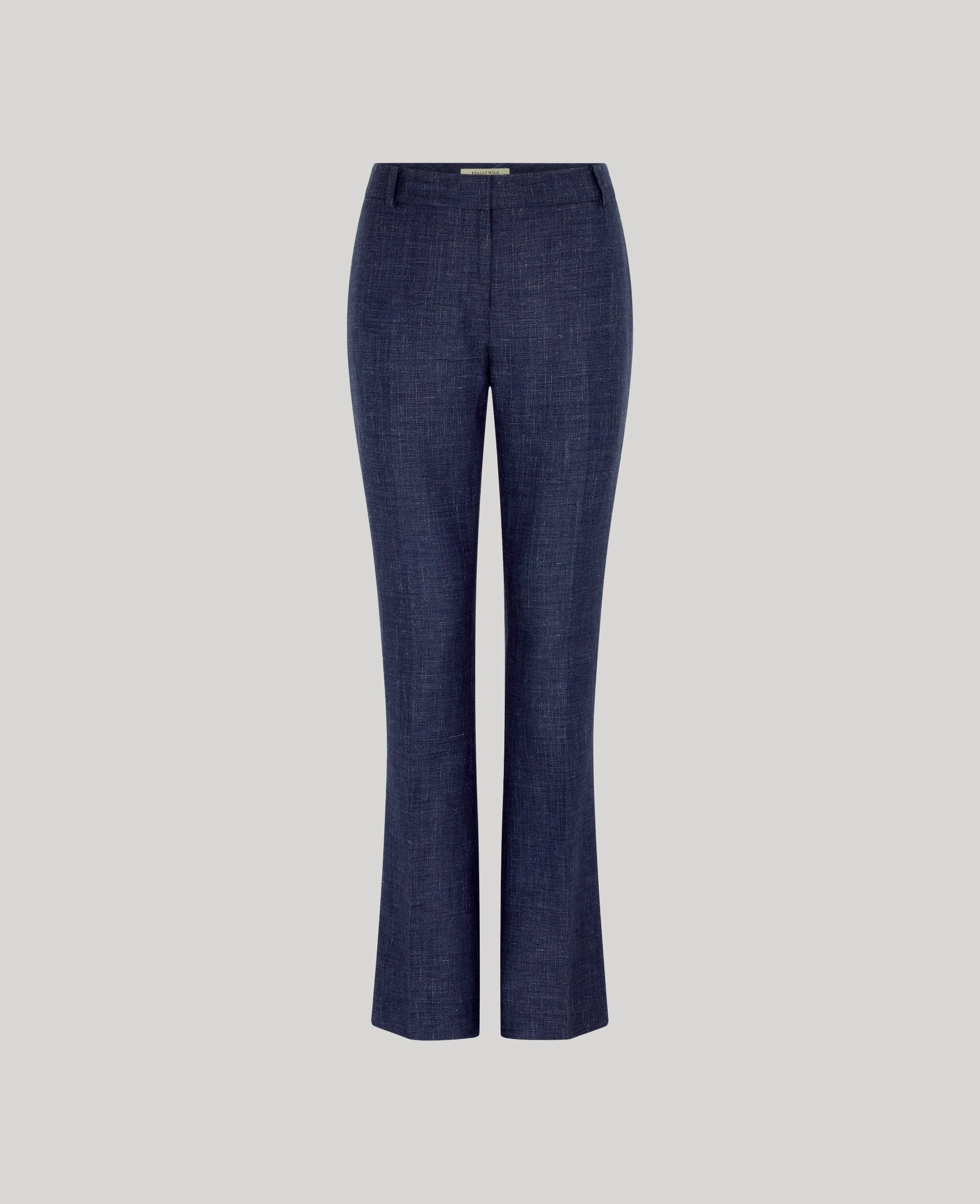 Olivia Wool Linen Slim Straight Trousers Body Shape