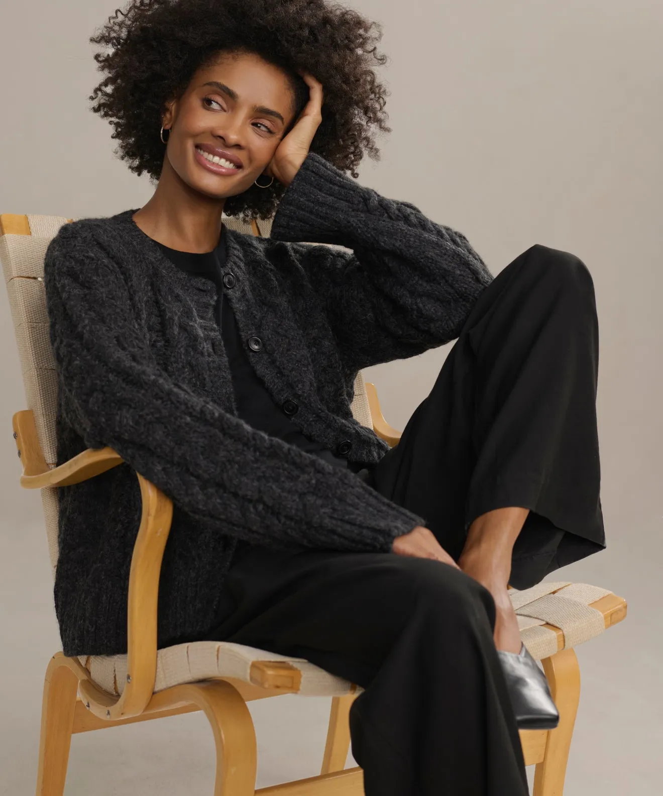 Light Weight Microfiber softness Cable Juliette Cardigan