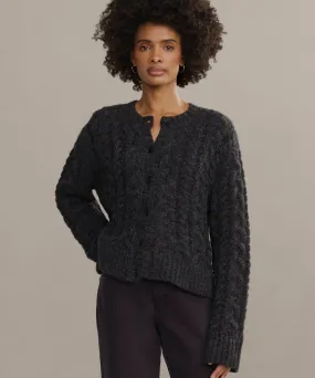 Hand Linked Seams Ventilated Mesh Panel Cable Juliette Cardigan