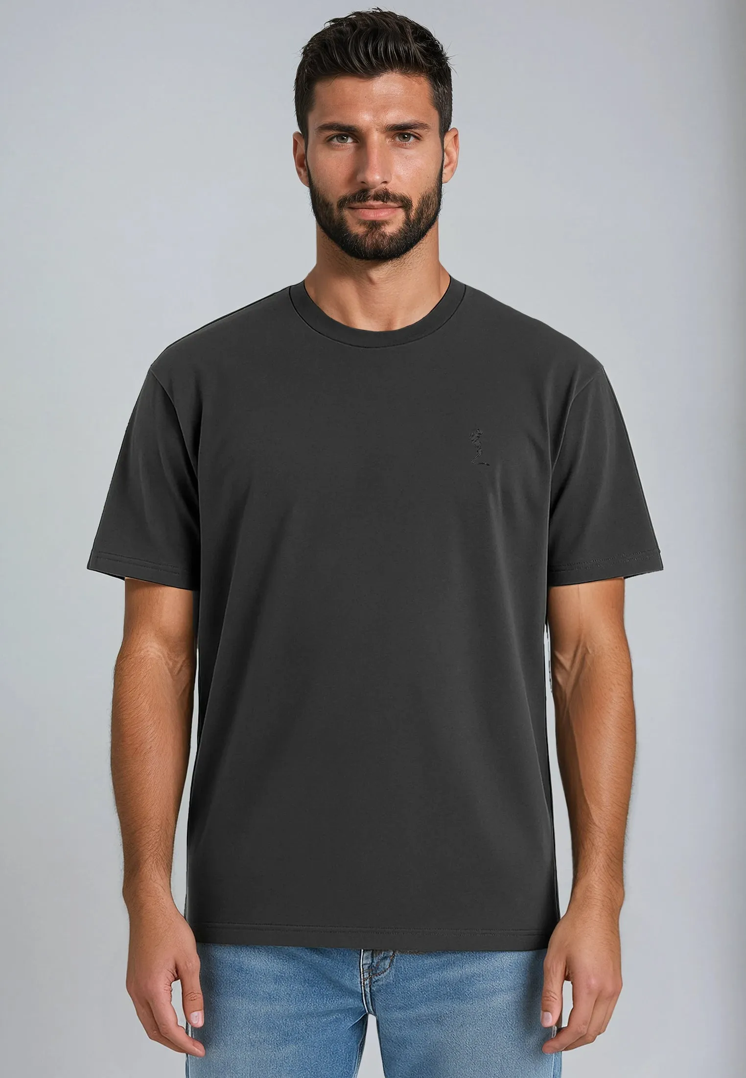 Side Vent Design Popular ORGANIC CORE T-SHIRT BLACK OYSTER
