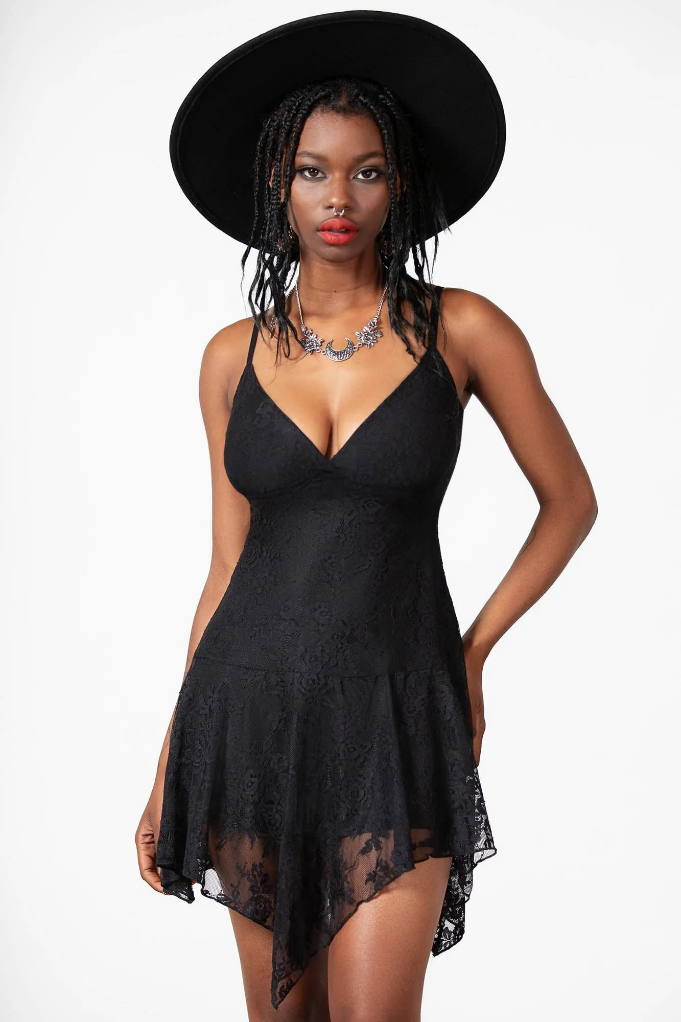 Moss Flower Lace Dress Classic wrap dress Event Mood