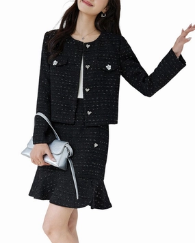 OUNIXUE 2pc Blazer & Skirt Set Sophisticated Mood Weekend Style