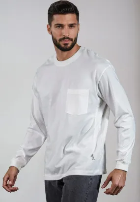 HEAVYWEIGHT LS POCKET T-SHIRT OFF WHITE Classic Comfort Lightweight Layer