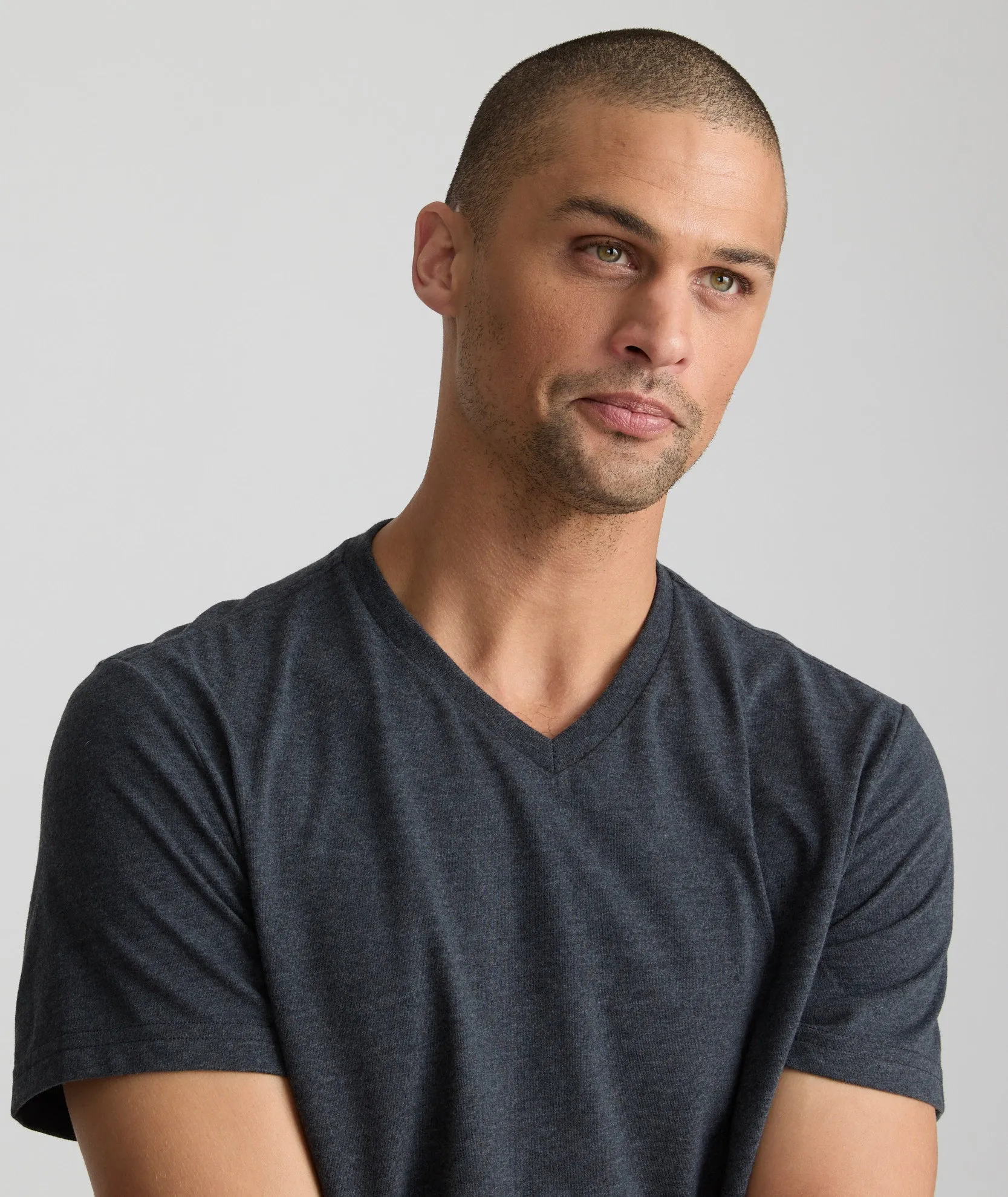 Timeless Comfort Wear UV Protection Fabric Ultrasoft V-Neck Tee