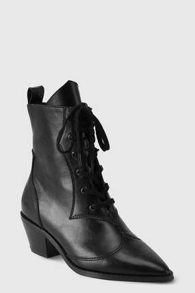 Winter Ready Modern Minimal Raven Pointed-Toe Bootie