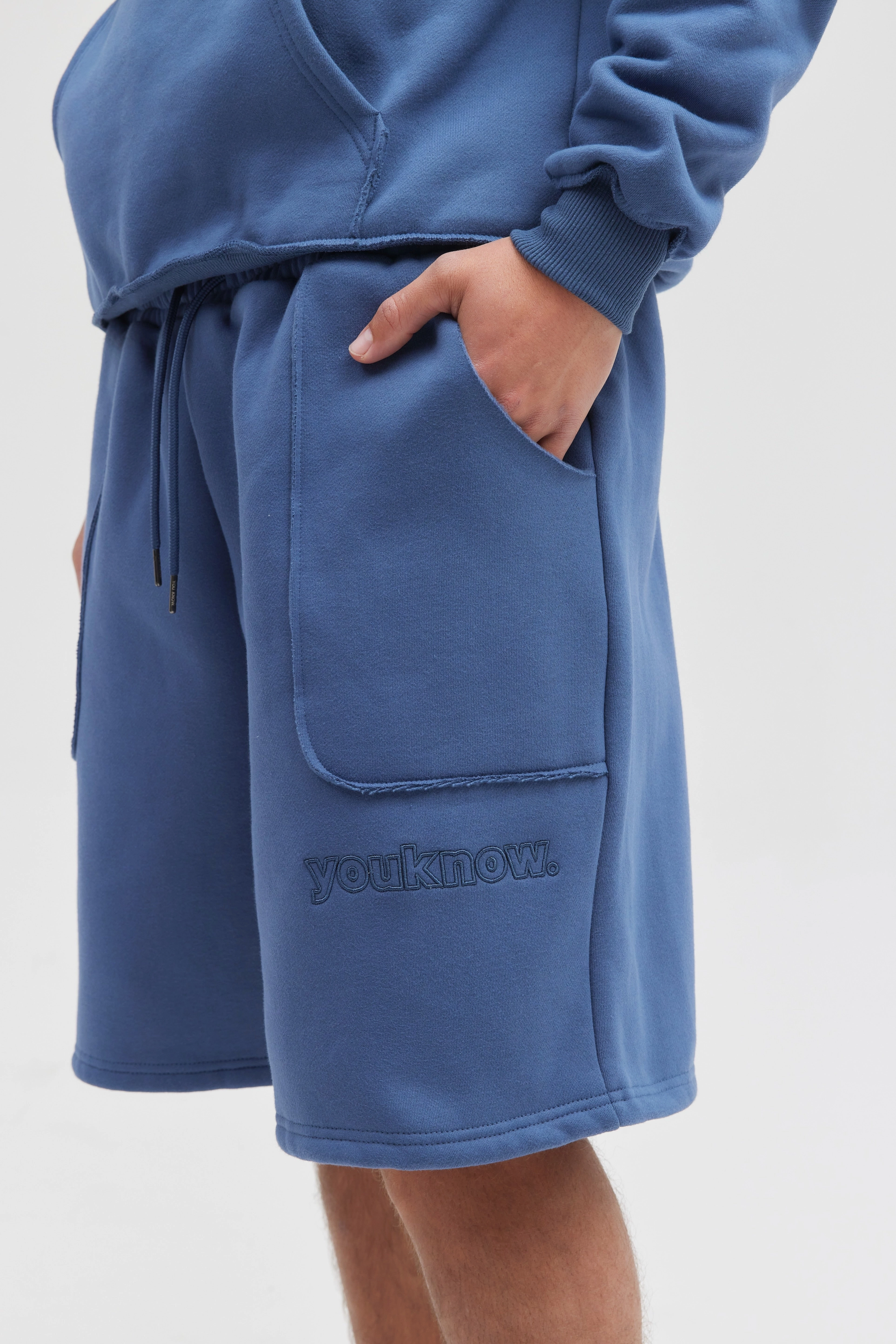 Exposed Seam Shorts | Blue energetic look swim shorts