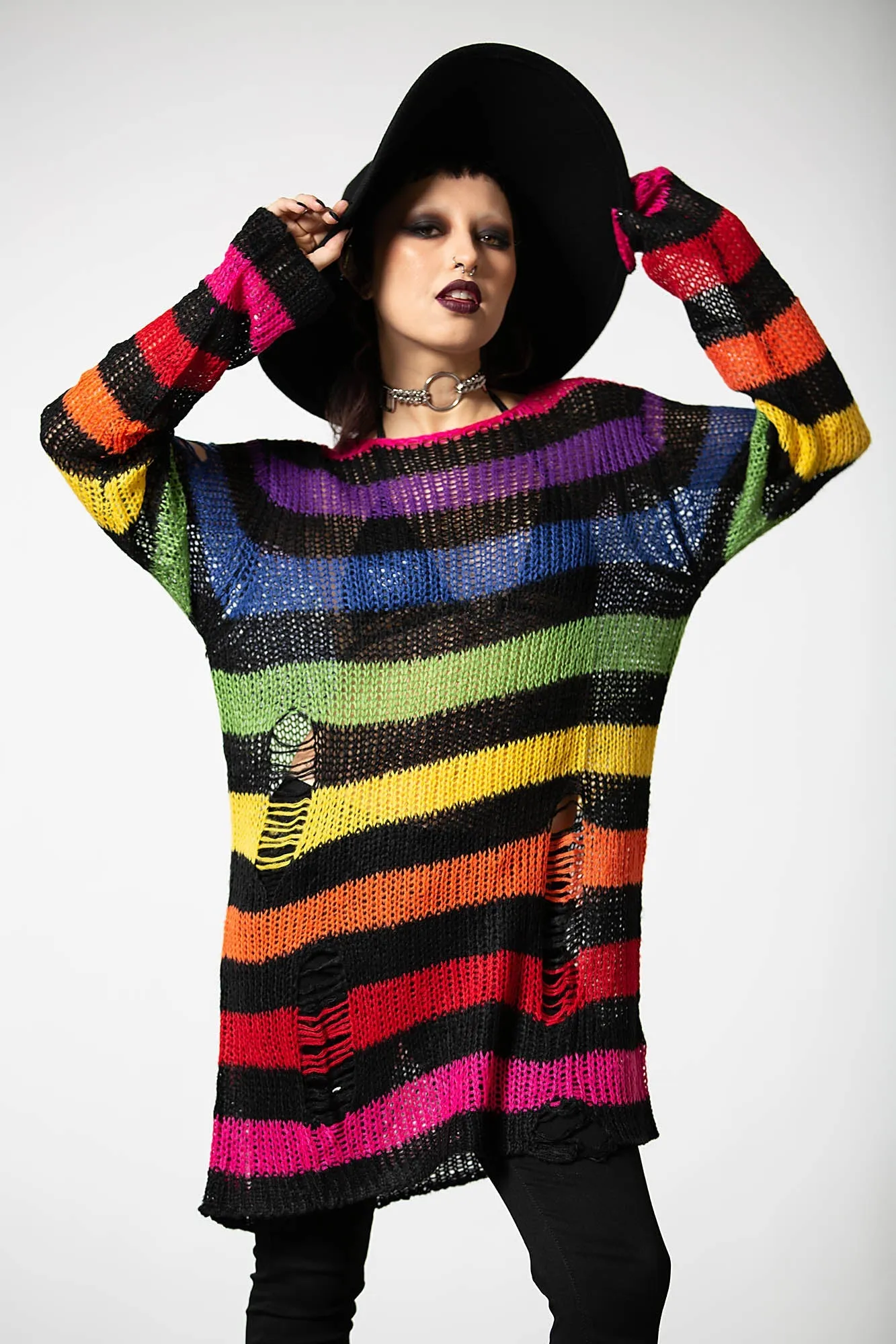 Over The Rainbow Knit Sweater Soft Layer