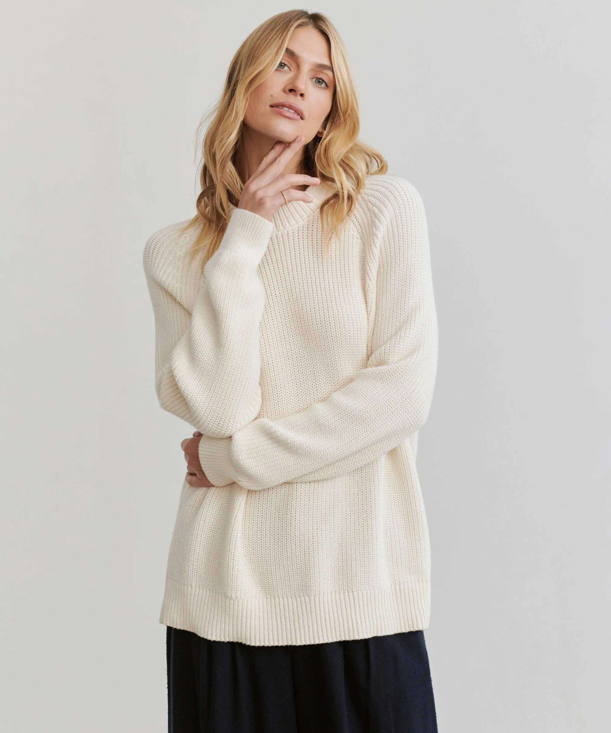 Oversized Cotton Fisherman Contrast Trim Accent Autumn Ready