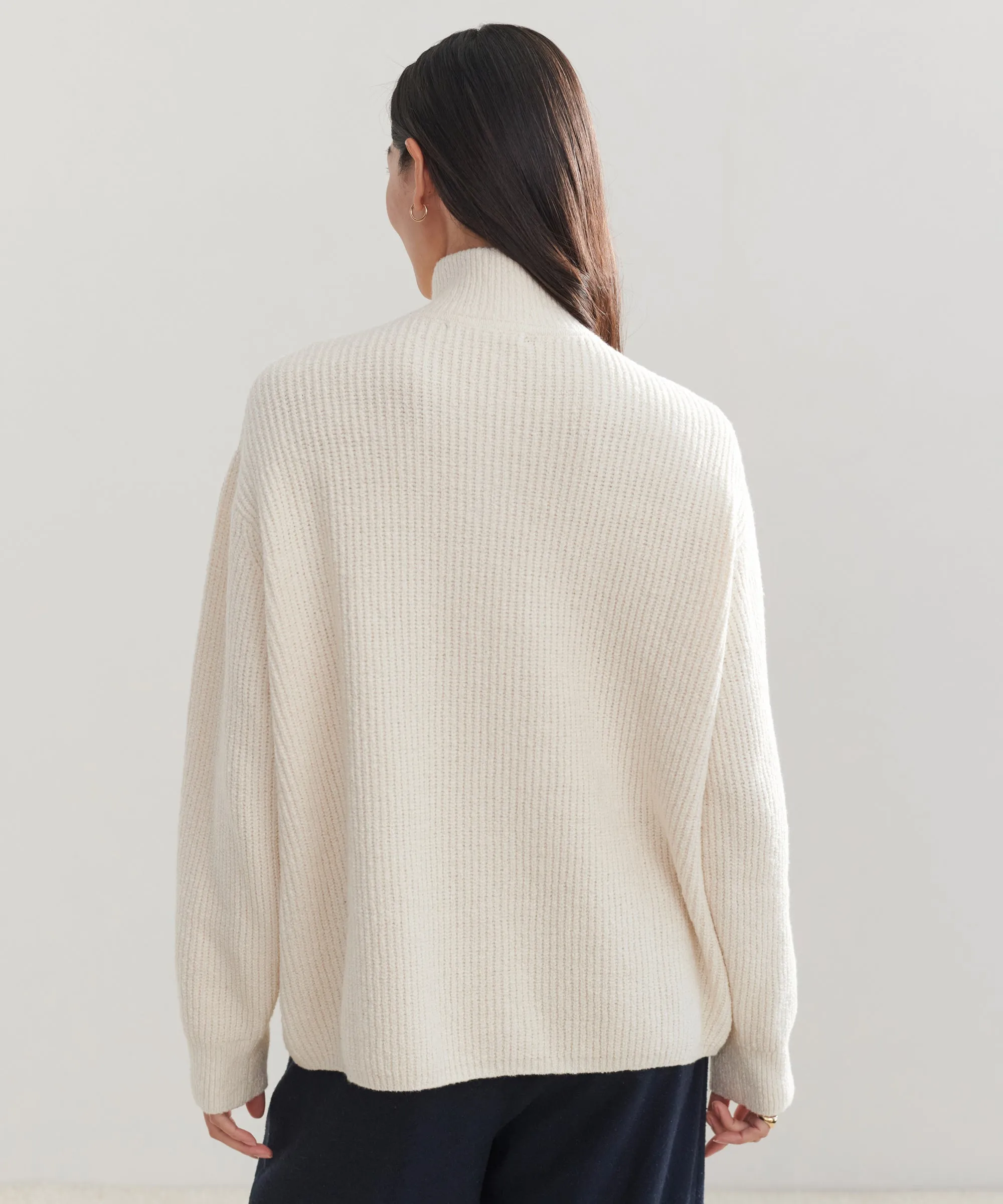Daily Favorite DropShoulder Design Oversized Half Zip