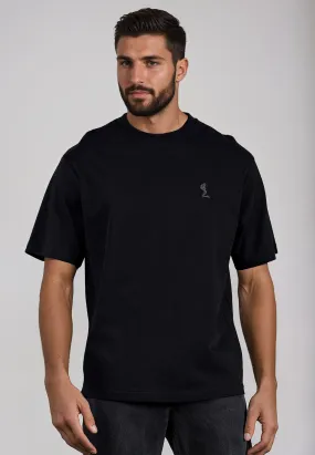 OVERSIZED HEAVY BLOCK T-SHIRT JET BLACK Chilly Day Style FlexibleCollarOptions