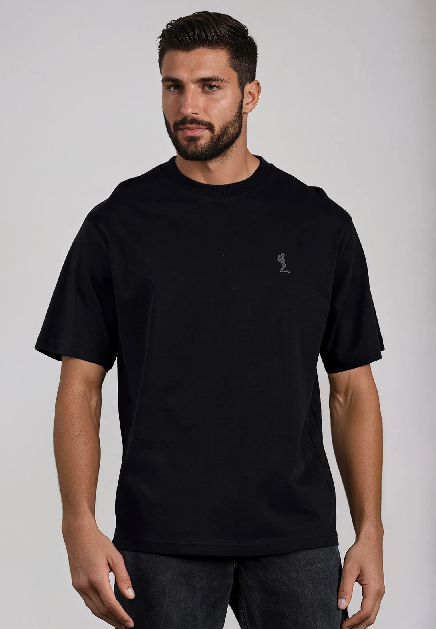 OVERSIZED HEAVY BLOCK T-SHIRT JET BLACK Simple and Light Durable Style