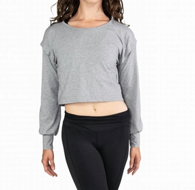 Oversized Drop Shoulder Twist Back Pull Over In Heathered Grey Machine Washable Design Layering Knit
