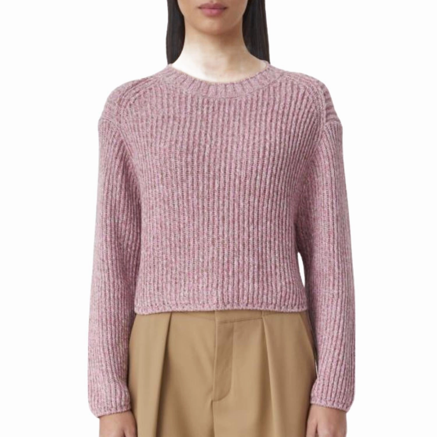 Organic Cotton Crew Neck In Pink Lillies Cold-Weather Ready