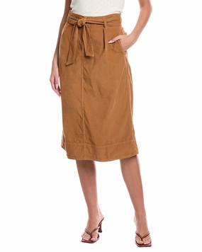 Cozy Tones Tonal Look Velvet by Graham & Spencer Tie Waist Corduroy Skirt