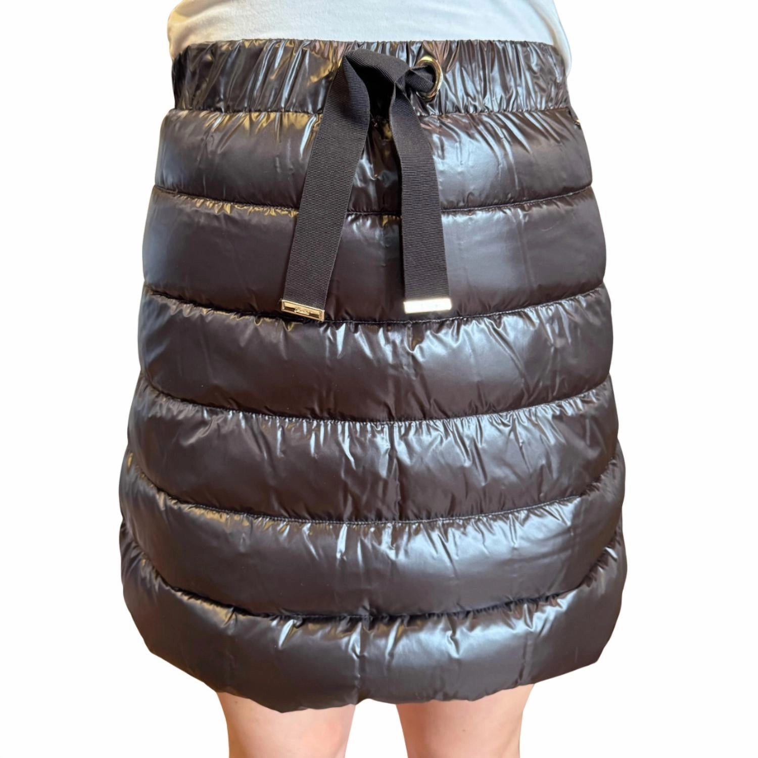 Padded Skirt In Nylon Ultralight In Fondente Easy Comfort