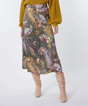 Paisley Skirt In Multiprint Convertible Style