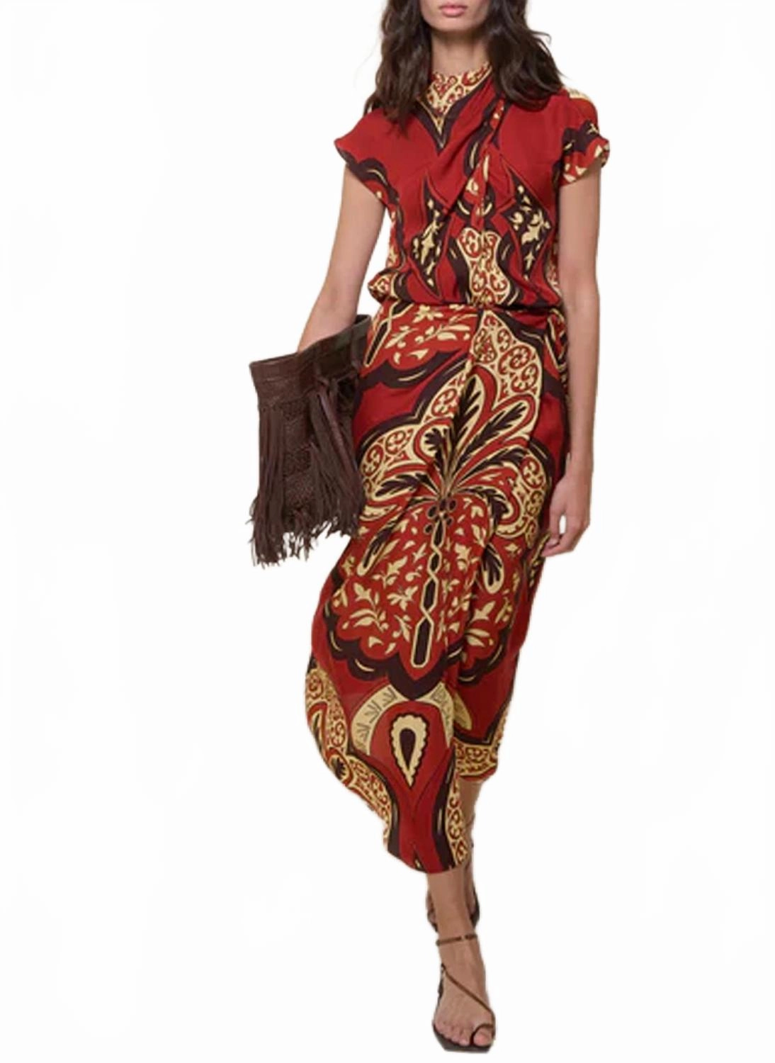 Functional Look Palma Sevillana Wrap Skirt In Red/wine