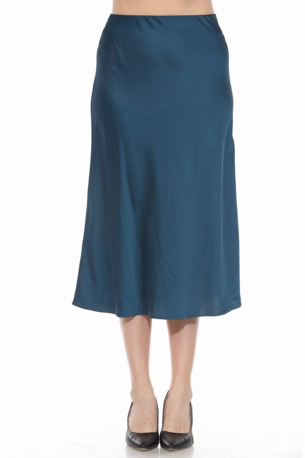 Satin A-Line Midi Skirt In Twilight Tagless label Petite Fit